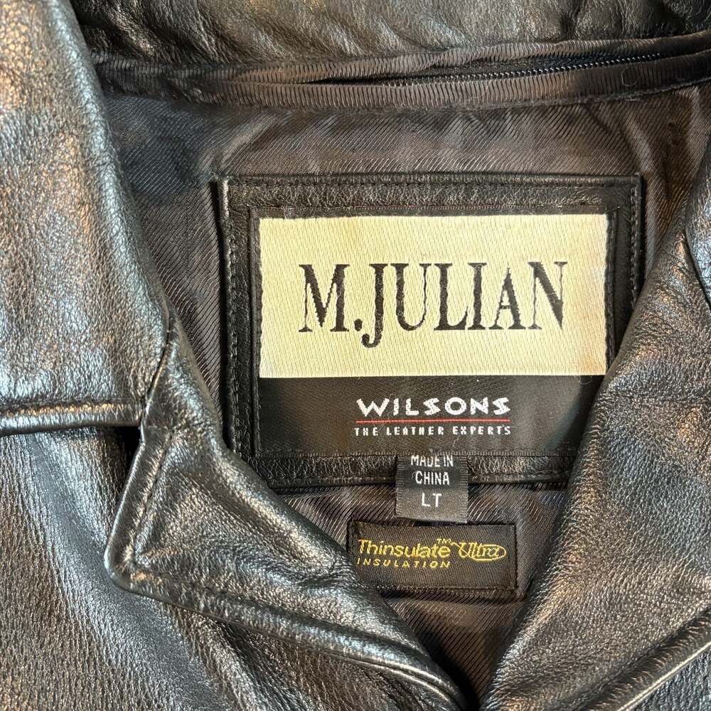 M. Julian Wilsons Leather Experts Black Leather Jacket Thinsulate Insulation